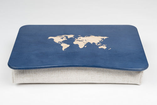 Bed Tray World Map Blue