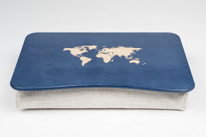 Bed Tray World Map Blue